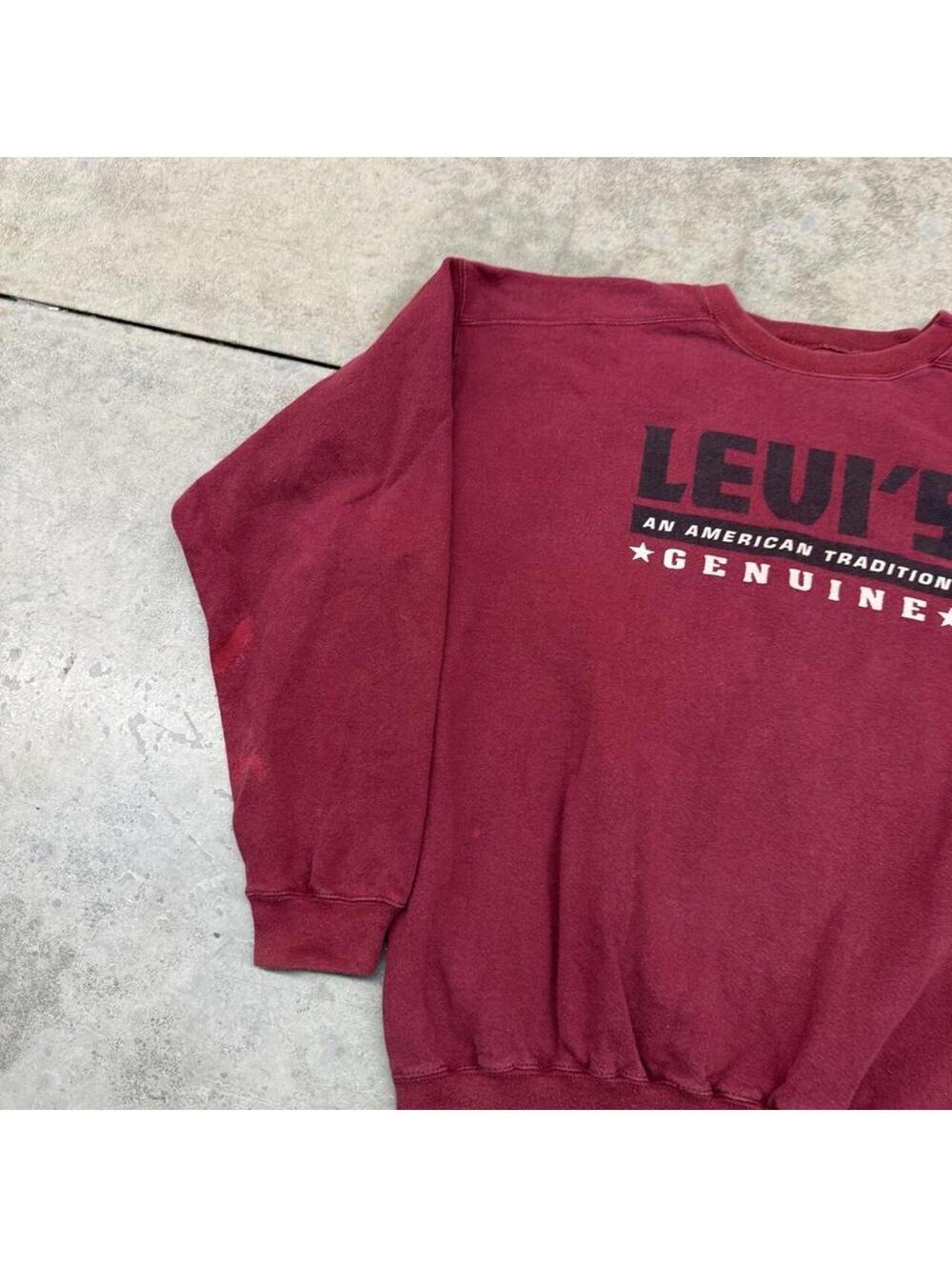 vintage levis an american tradition burgandy made in usa crewneck size large - Picture 2 of 6